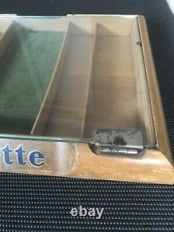 Vintage GILLETTE RAZOR Store Display Case w Glass Top