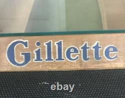Vintage GILLETTE RAZOR Store Display Case w Glass Top