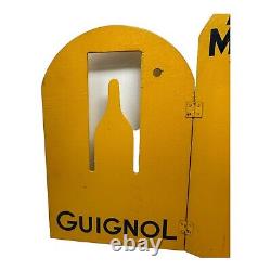 Vintage GUIGNOL JC Marionettes Display Advertising Wooden Sign Yellow Black