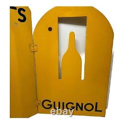 Vintage GUIGNOL JC Marionettes Display Advertising Wooden Sign Yellow Black