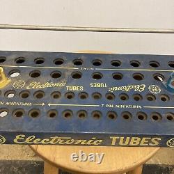 Vintage Ge General Electric Electronic Tube Rack Display Sign Tester