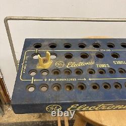 Vintage Ge General Electric Electronic Tube Rack Display Sign Tester