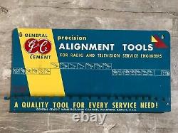 Vintage General Cement GC tin sign display alignment tools for radio and TV