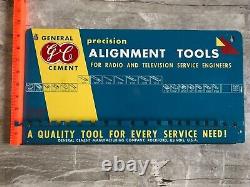 Vintage General Cement GC tin sign display alignment tools for radio and TV