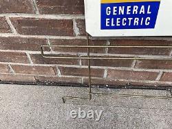 Vintage General Electric GE Light Bulbs Sign Double Sided For Metal Display Rack