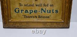 Vintage Grape Nuts Sign Tin Self Framed Original