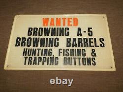 Vintage Gun 19 1/2 X 11 3/4 Wanted Browning Barrels Old Plastic Store Sign