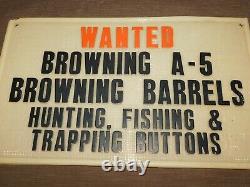 Vintage Gun 19 1/2 X 11 3/4 Wanted Browning Barrels Old Plastic Store Sign