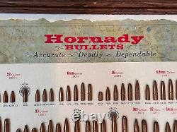 Vintage HORNADY Bullet Ammunition Store Display Board Sign Advertising