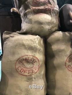 Vintage HUGE Quality Coffee STORE DISPLAY Beans & Bags Statue SIGN Deli Promo