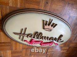 Vintage Hallmark Gold Crown Advertising Store Display Oval Sign (48x26)