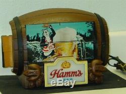 Vintage Hamm's Beer Light, Bar Top Flip Scene Sign, Barrel, Works, Nice