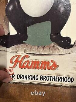 Vintage Hamm's Easel Back Countertop Calendar Display Sign Cardboard Bear Promo