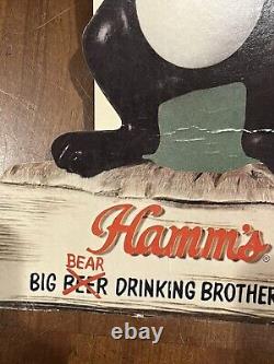 Vintage Hamm's Easel Back Countertop Calendar Display Sign Cardboard Bear Promo