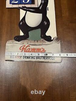 Vintage Hamm's Easel Back Countertop Calendar Display Sign Cardboard Bear Promo