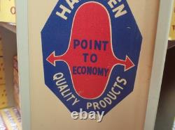 Vintage Hampden Nail Advertising Store Display Rack with Boxes of Tacks