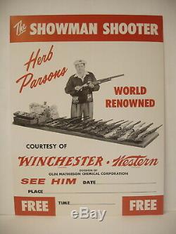 Vintage Herb Parsons Showman Shooter Winchester Western Cardboard Store Display