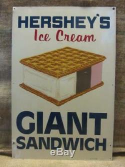 Vintage Hershey's Ice Cream Sandwich Sign Antique Dairy Cone Sundae 10023
