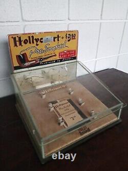 Vintage Hollycourt Glass Display case Advertising sign Pipe bottom glass issue