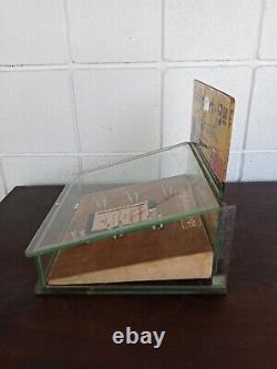 Vintage Hollycourt Glass Display case Advertising sign Pipe bottom glass issue