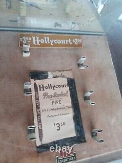 Vintage Hollycourt Glass Display case Advertising sign Pipe bottom glass issue