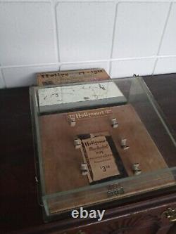 Vintage Hollycourt Glass Display case Advertising sign Pipe bottom glass issue