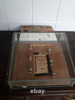 Vintage Hollycourt Glass Display case Advertising sign Pipe bottom glass issue