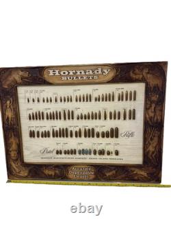 Vintage Hornady Bullets Ammunition Store Display Bullet Board Sign READ