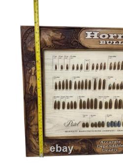 Vintage Hornady Bullets Ammunition Store Display Bullet Board Sign READ