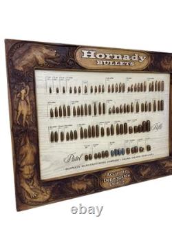 Vintage Hornady Bullets Ammunition Store Display Bullet Board Sign READ