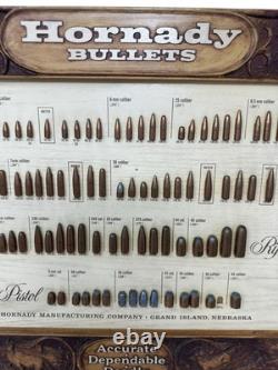 Vintage Hornady Bullets Ammunition Store Display Bullet Board Sign READ