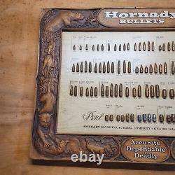 Vintage Hornady Store Display Bullet Board Sign Accurate Dependable Deadly Crack