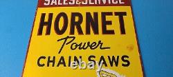 Vintage Hornet Chainsaw Sign Porcelain Store Display Advertising Gas Sign