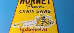 Vintage Hornet Chainsaw Sign Porcelain Store Display Advertising Gas Sign