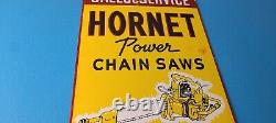 Vintage Hornet Chainsaw Sign Porcelain Store Display Advertising Gas Sign