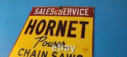 Vintage Hornet Chainsaw Sign Porcelain Store Display Advertising Gas Sign