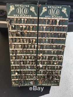 Vintage ILCO Metal Key Display Sign (2)Hardware Store Cabinet 100s of Uncut Key