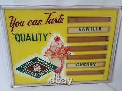 Vintage Ice Cream Flavor Store Shop Advertising Display Sign Capital Co-op Brand