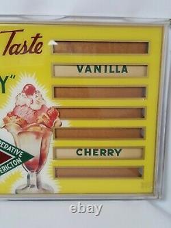 Vintage Ice Cream Flavor Store Shop Advertising Display Sign Capital Co-op Brand