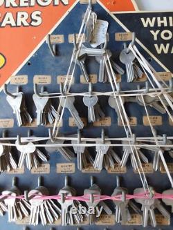 Vintage Ilco Foreign Car Keys Display Dealer Store Rack Sign