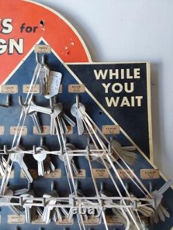 Vintage Ilco Foreign Car Keys Display Dealer Store Rack Sign