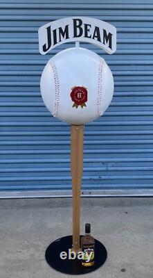 Vintage JIM BEAM BASEBALL & BAT LARGE LIQUOR STORE DISPLAY Approx 5 Feet Tall