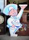 Vintage Japanese Sushi Bar Chef Hat wood sign store display hand painted man