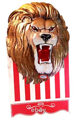 Vintage KRAFT Candy Advertising Circus LION Wonderflex Foil Store Display Sign