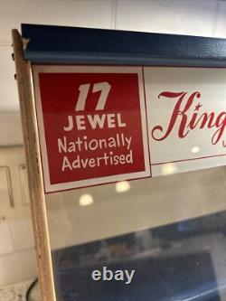 Vintage Kingston Watches Countertop Display Case Sign County Store Rare