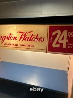 Vintage Kingston Watches Countertop Display Case Sign County Store Rare