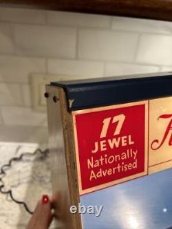 Vintage Kingston Watches Countertop Display Case Sign County Store Rare