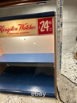 Vintage Kingston Watches Countertop Display Case Sign County Store Rare