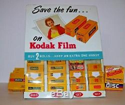 Vintage Kodak Counter Store Display Gravity Fed Film Dispenser+29 Unopened Films