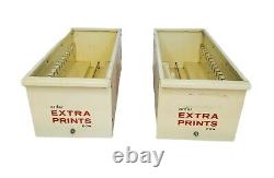 Vintage Kodak Film Metal Box Crate Photo Print Holder Yellow Steel Advertising